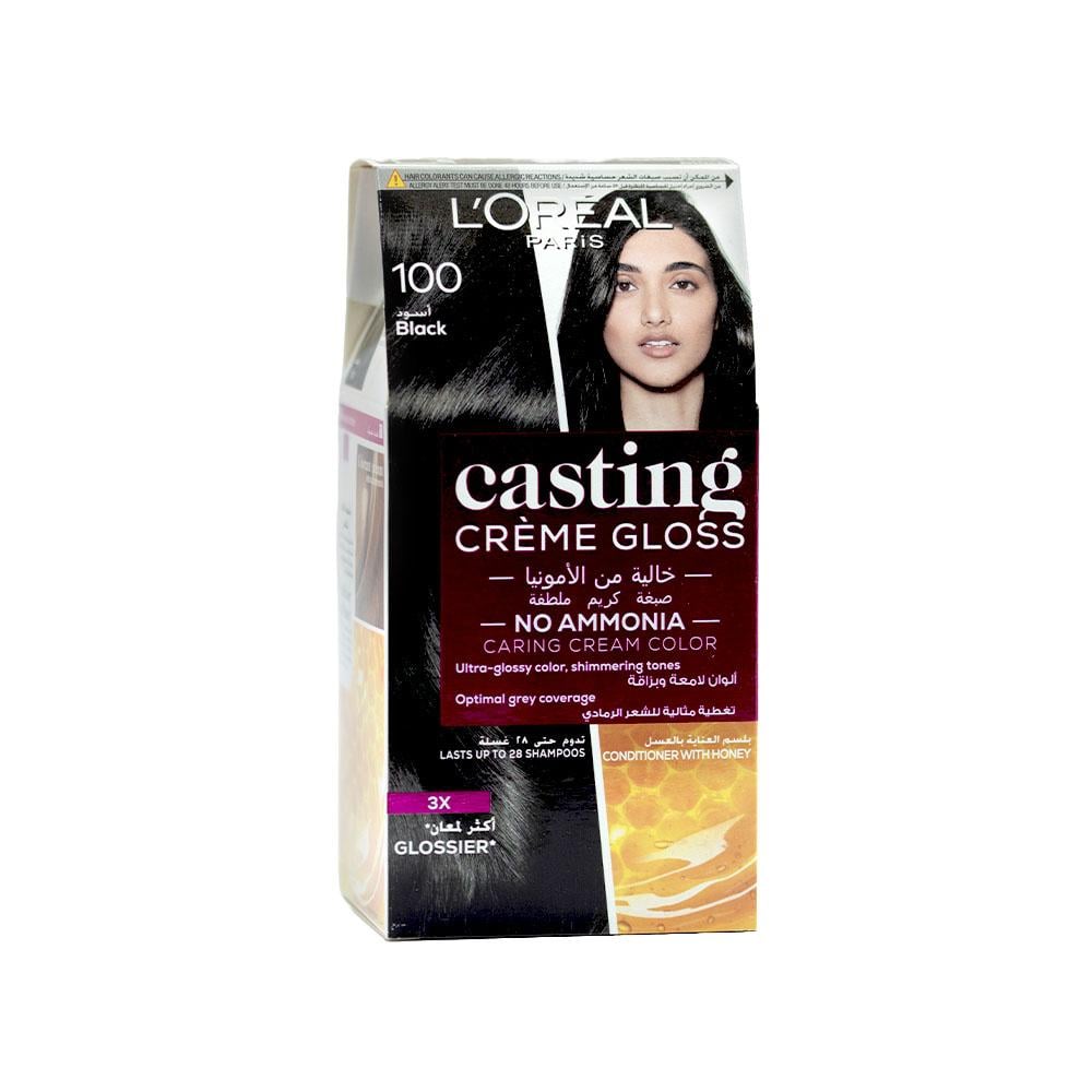 L'Oreal Paris Casting Creme Gloss Hair Dye - Black 100