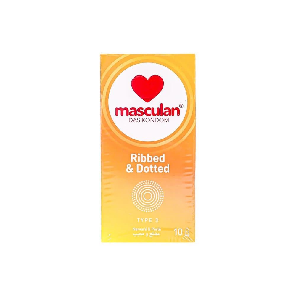 Masculan Ribbed Condoms - 10 Pieces