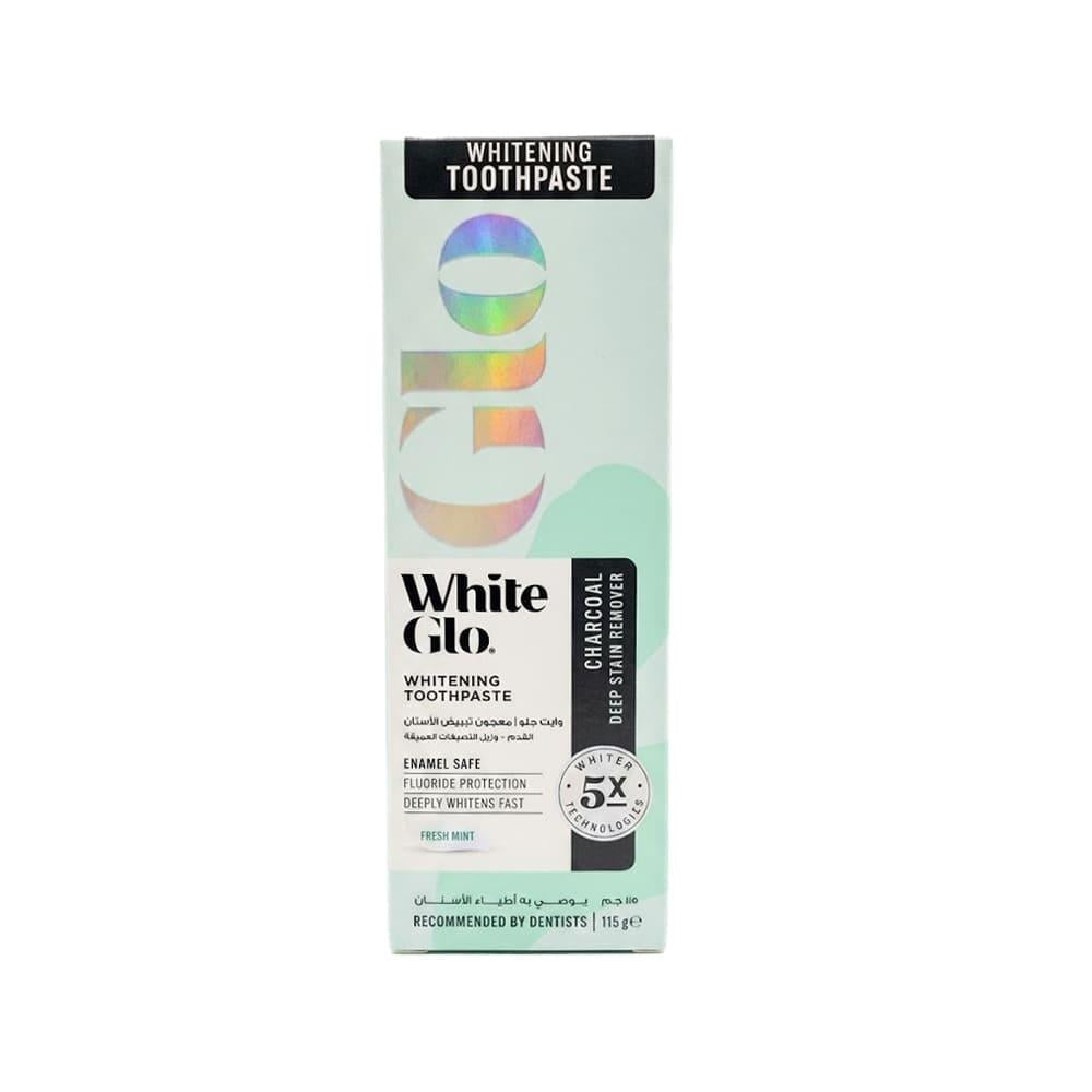 White Glo Activated Charcoal Whitening Toothpaste - Deep Stain Remover - 115g