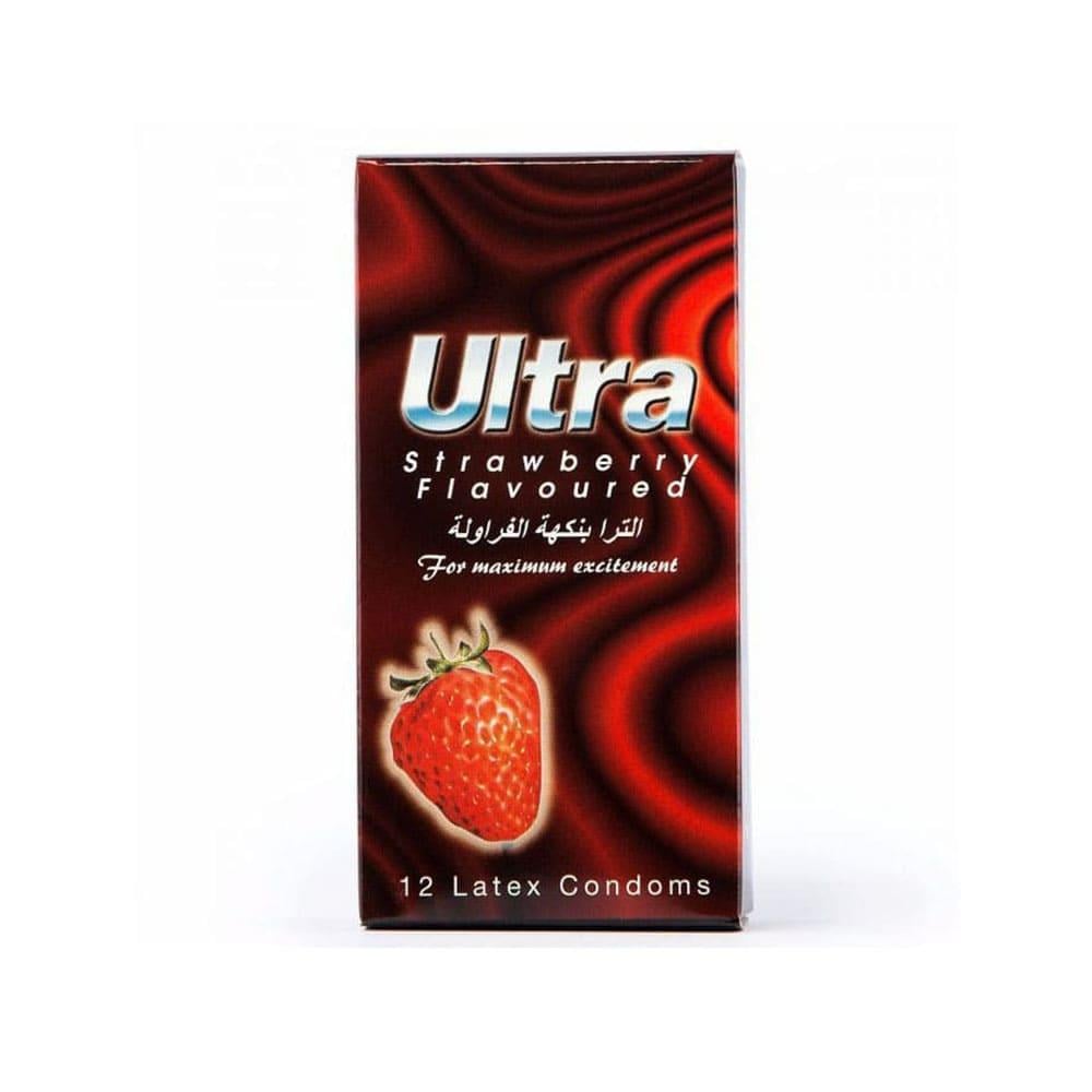 Ultra Condom Strawberry Flavor - 12 Pieces