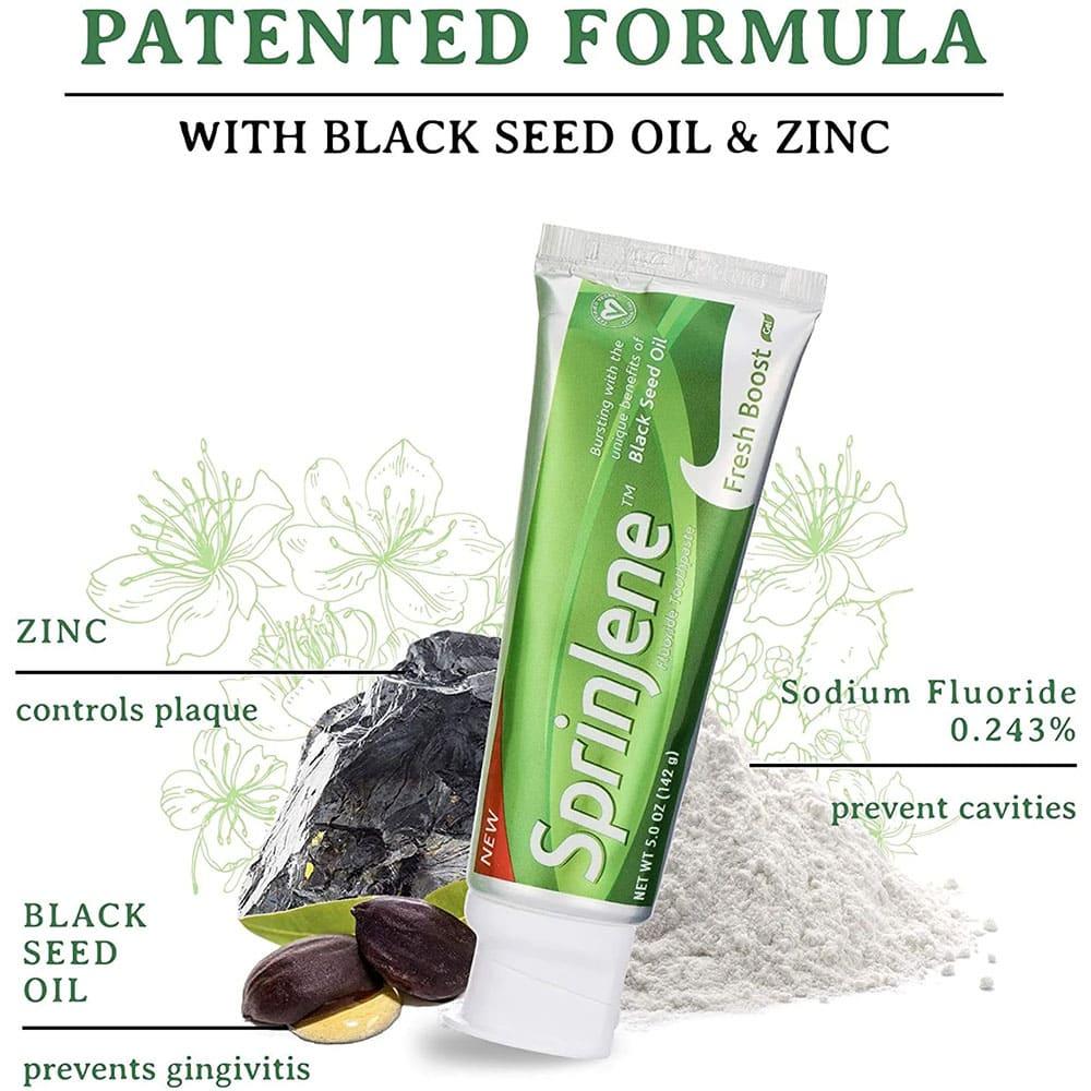 Sprinjene Black Seed Oil Fresh Boost Toothpaste- 142 Gm