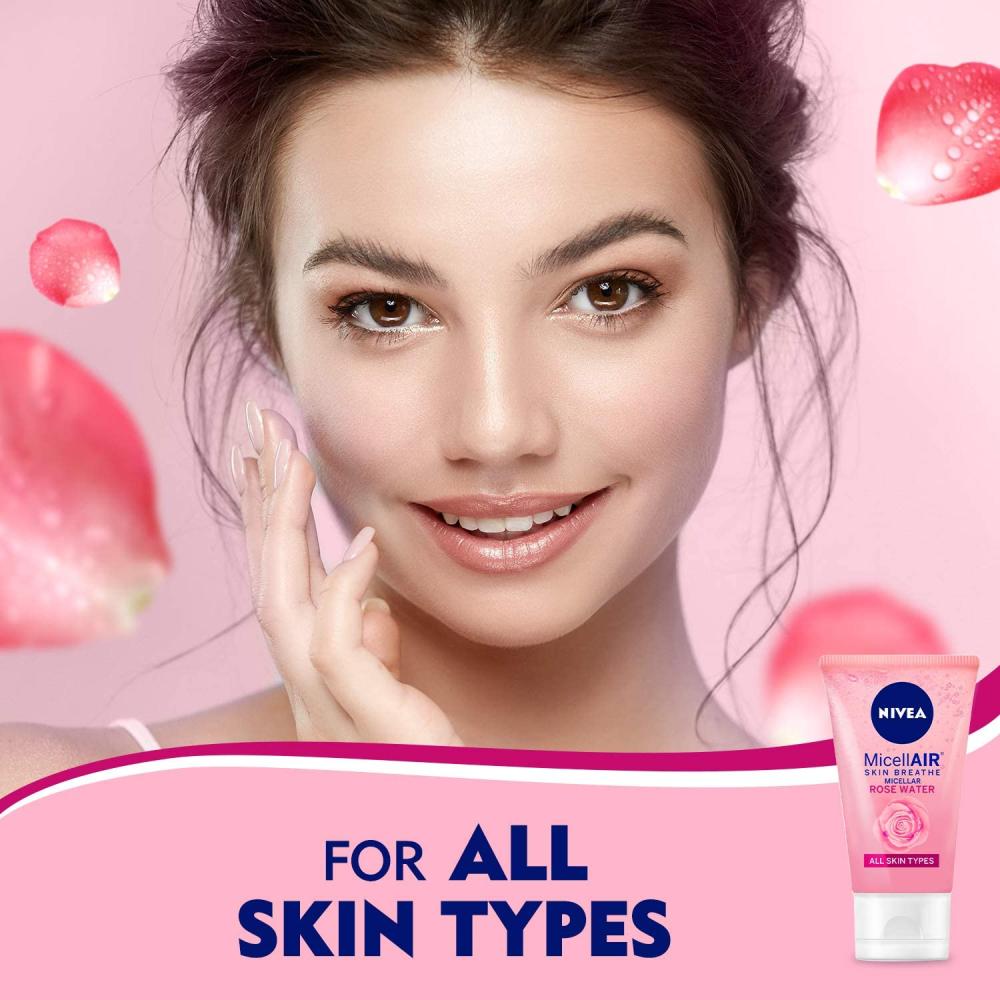 Nivea Micellar Rose Water Face Wash All Skin Types - 150 Ml