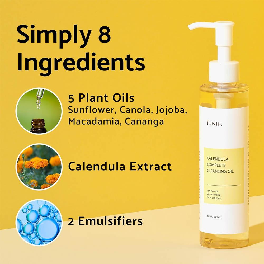 iunik Calendula Complete Cleansing Deep Oil Botanical - 200 ml
