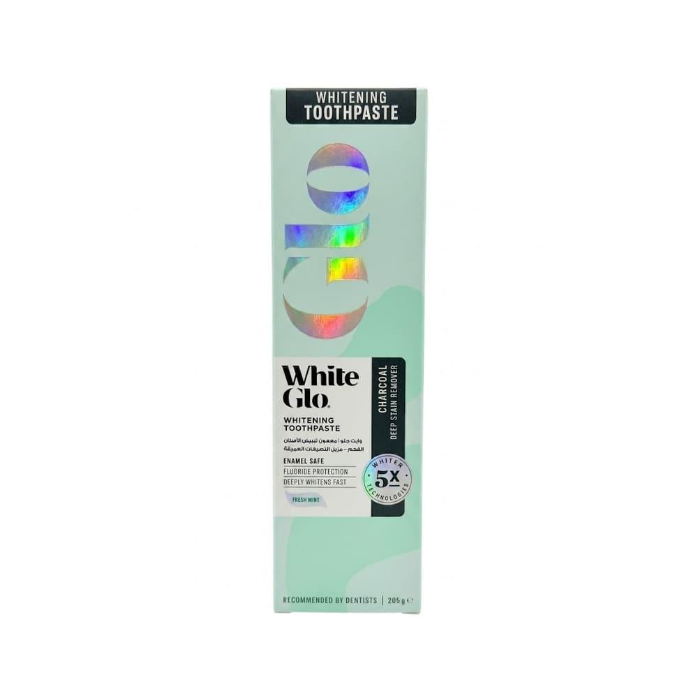 White Glo Activated Charcoal Whitening Toothpaste, Deep Stain Remover - 205g