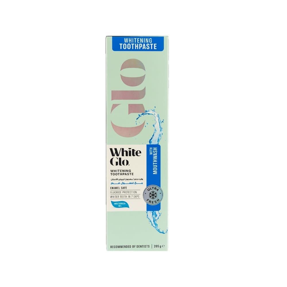 White Glo Whitening Toothpaste with Mouthwash - 205g
