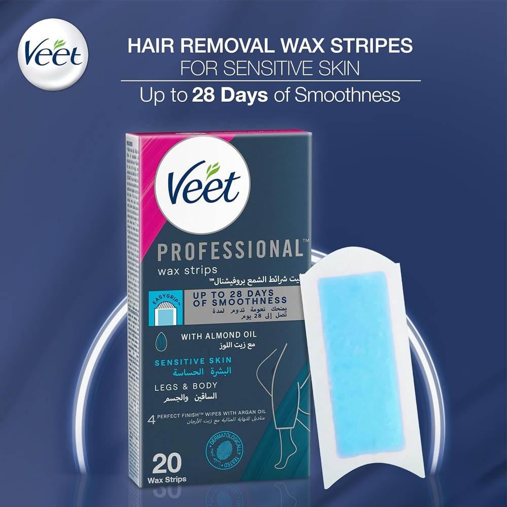 Veet Easy-Gel Hair Removal Wax Strips for Sensitive Skin-20 Strips