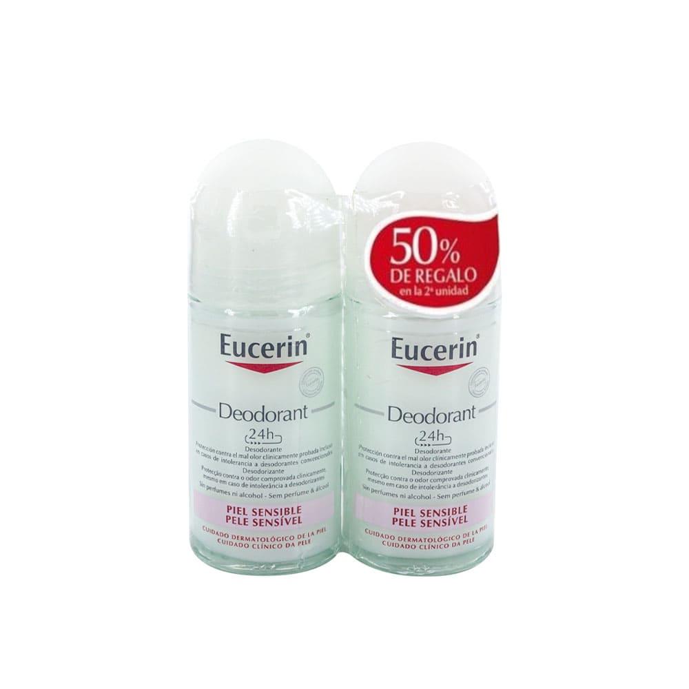 Eucerin Deodorant Roll-On 24H Protection for Sensitive Skin - 2 x 50 ml