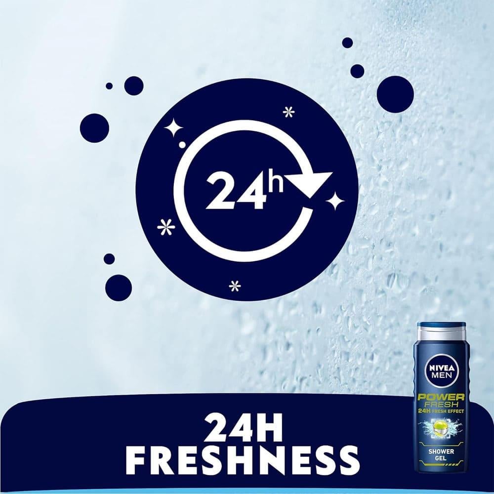 Nivea Man Shower Gel Power 24h Fresh Effect - 500 ml