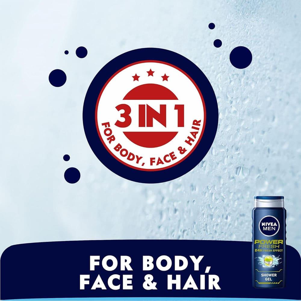 Nivea Man Shower Gel Power 24h Fresh Effect - 500 ml