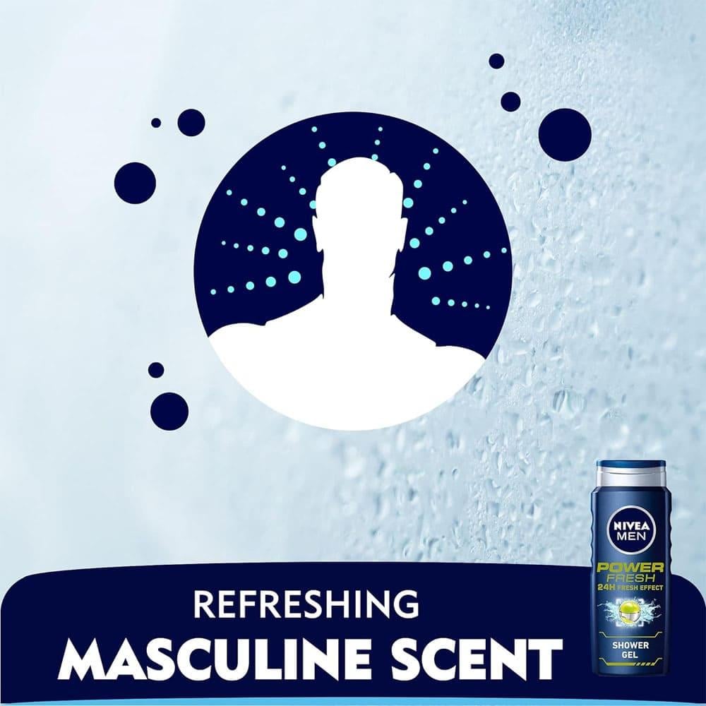 Nivea Man Shower Gel Power 24h Fresh Effect - 500 ml