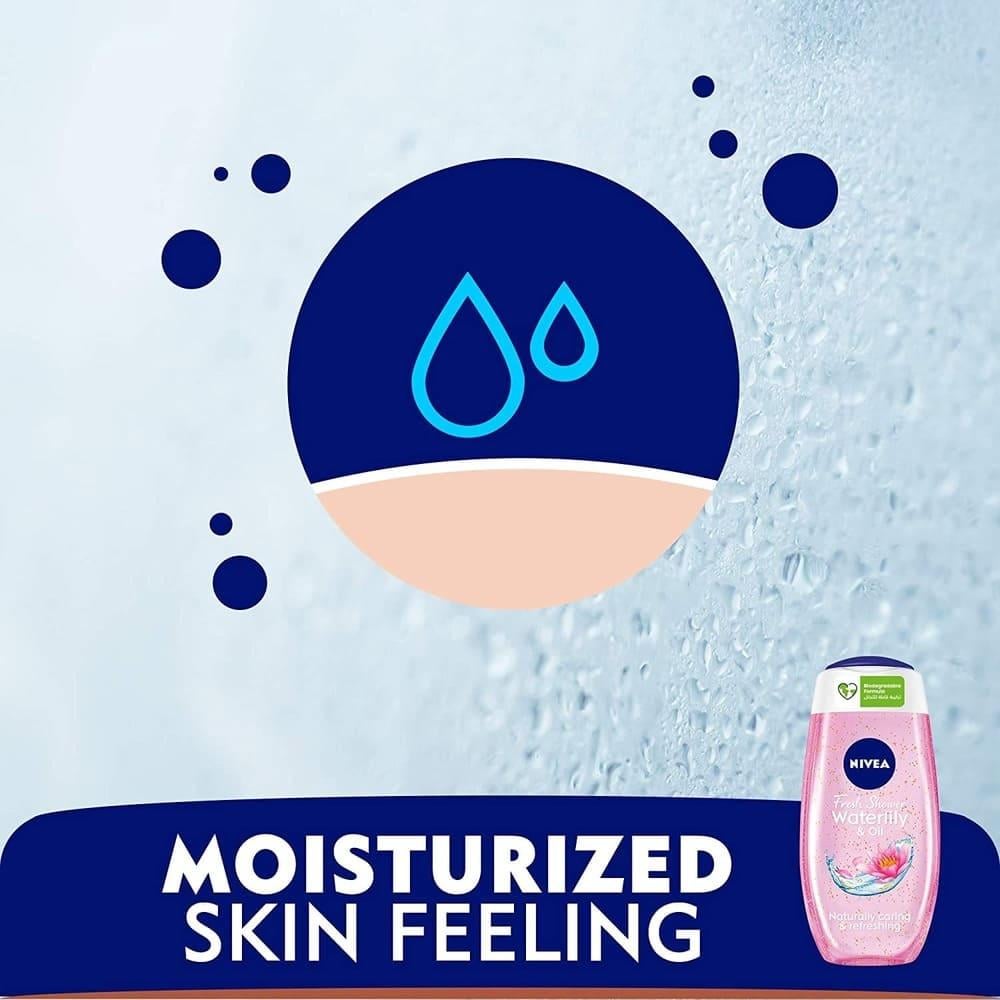 Nivea Refreshing Shower Gel with Waterlily & Oil for Skin Care - 250 ml