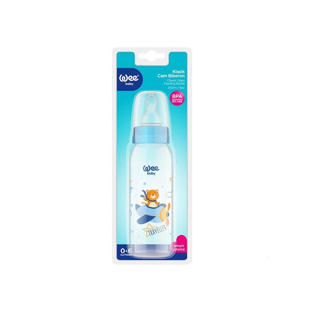 Wee Baby Glass Feeding Bottle Multiple Colors - 250 ml Classic C876