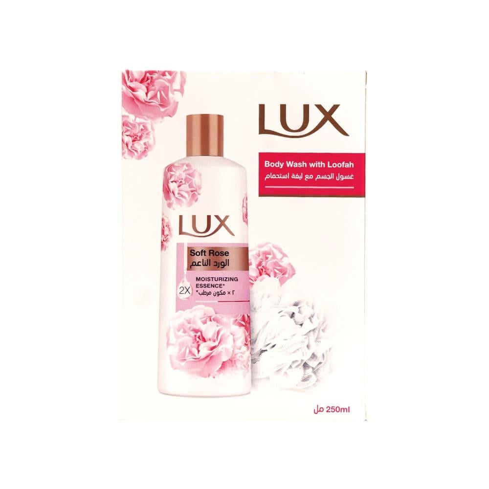 Lux Soft Rose Body Wash With Loofah 250 ml