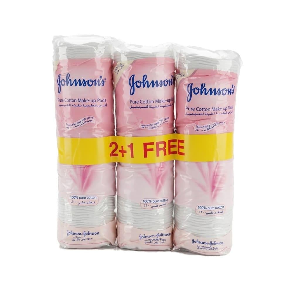 Johnson's Long Round Cotton Pads 2+1 Pack