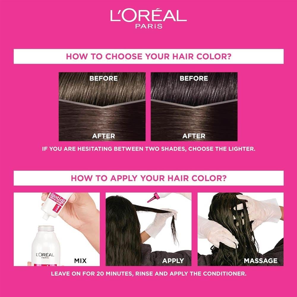 L'Oreal Paris Casting Creme Gloss Hair Dye - Dark Brown 300
