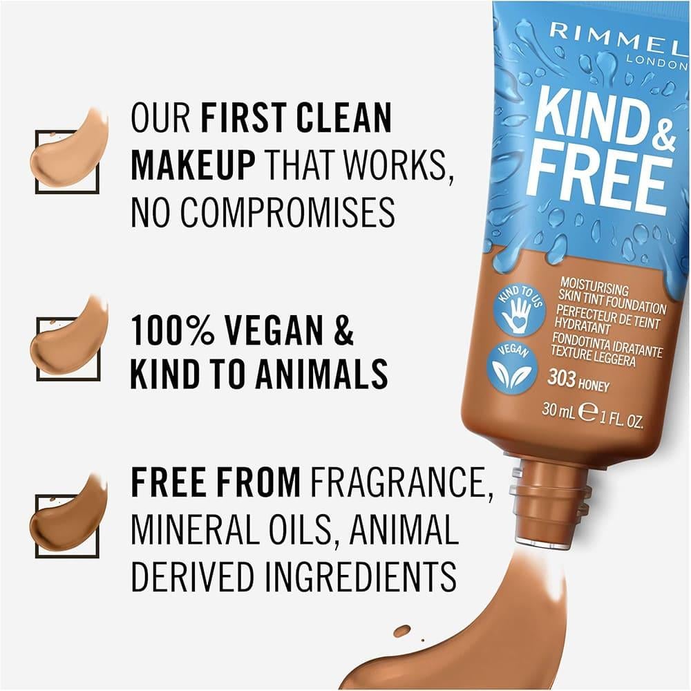Rimmel London Kind & Free  Skin Tint Foundation 303 Honey - 30 Ml