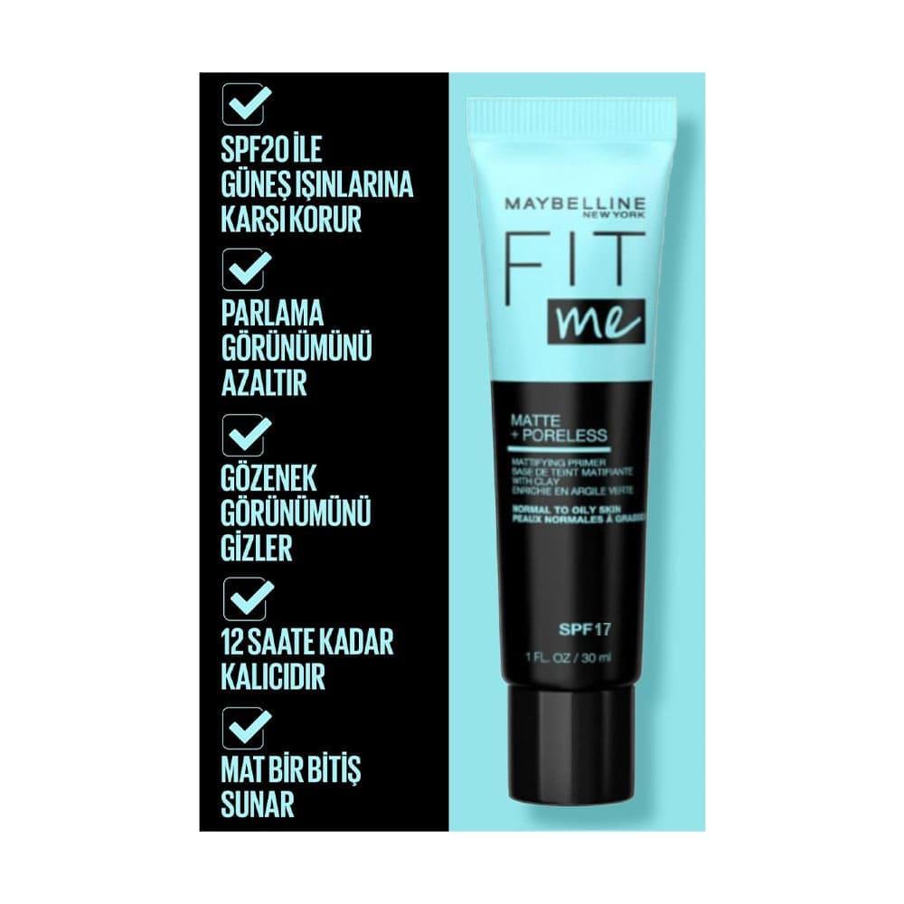 Maybelline New York Fit Me Matte + Poreless Mattifying Primer, 30ml