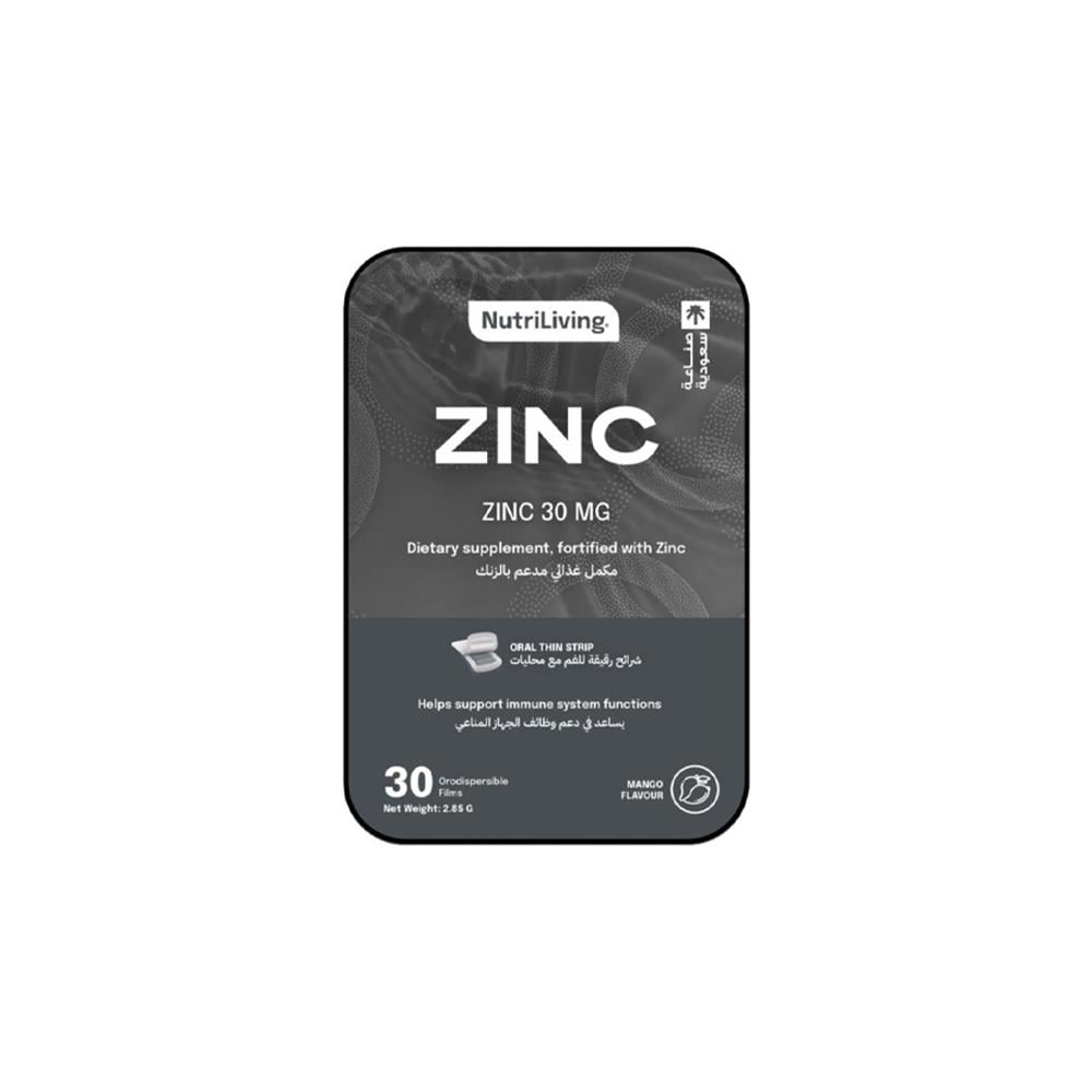 Nutri-Living Zinc Supplement Orally Dispersible Strips - 30 Strips