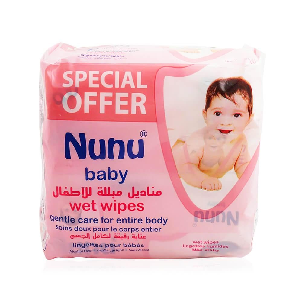 Nunu Baby Wipes 3 x 72 Wipes - Special Offer