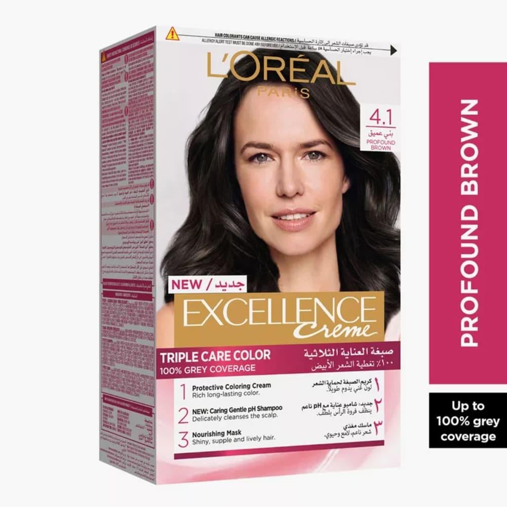 L'Oreal Paris Excellence Creme Triple Care Hair Color - Deep Brown 4.1