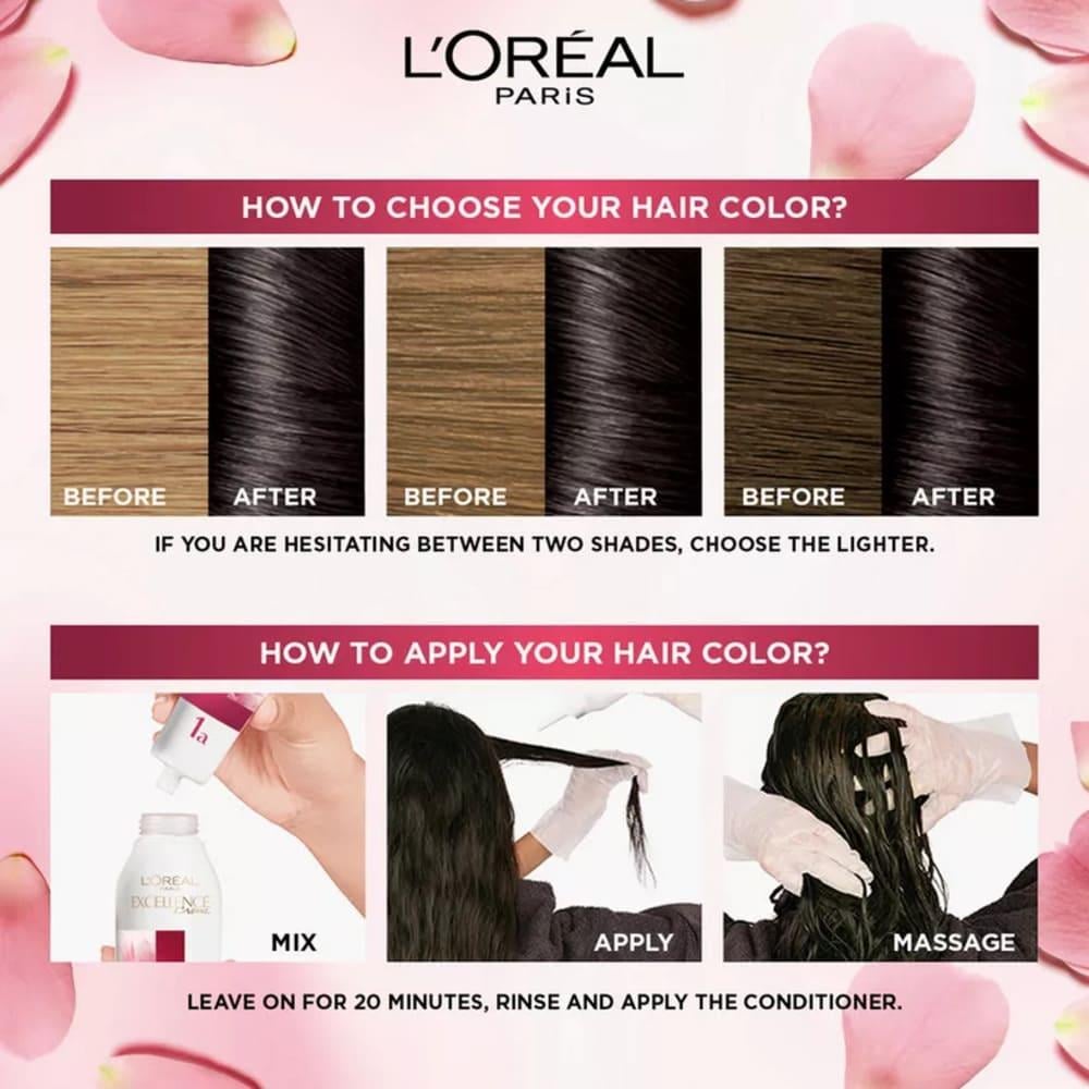L'Oreal Paris Excellence Creme Triple Care Hair Color - Deep Brown 4.1