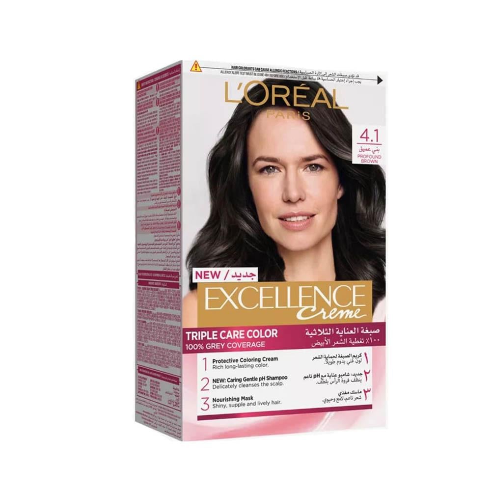L'Oreal Paris Excellence Creme Triple Care Hair Color - Deep Brown 4.1