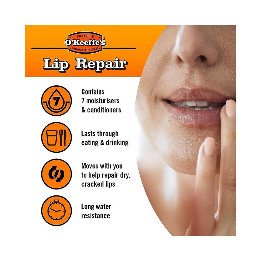 O'Keeffe's Lip Repair Lip Balm Unscented for Dry, Cracked Lips - 4.2 gm