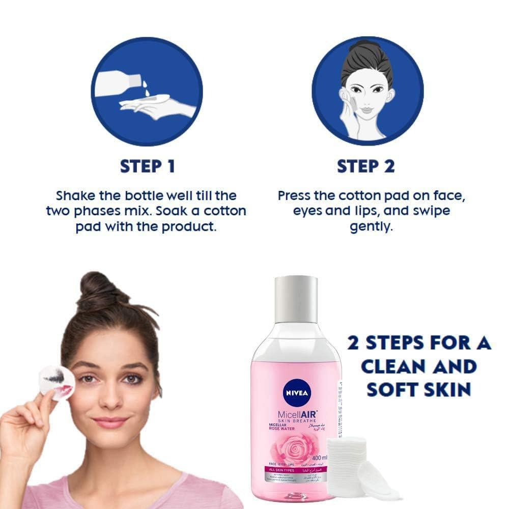 Nivea Rose Care Micellar Water Waterproof  - 400 ml