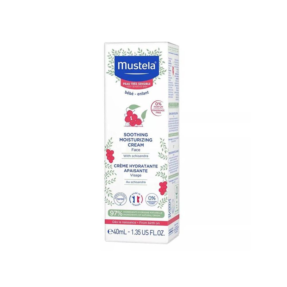 Mustela Soothing Moisturizing Cream for Baby's Sensitive Face, Fragrance-Free - 40 ml
