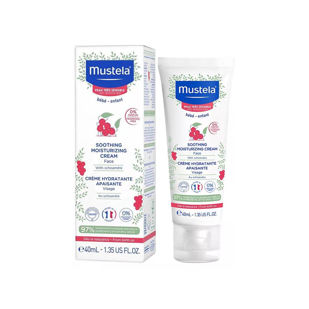 Mustela Soothing Moisturizing Cream for Baby's Sensitive Face, Fragrance-Free - 40 ml