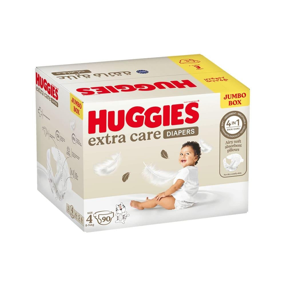 Huggies Diapers Extra Care No. 4 Jumbo Saving Box - 90 Diapers