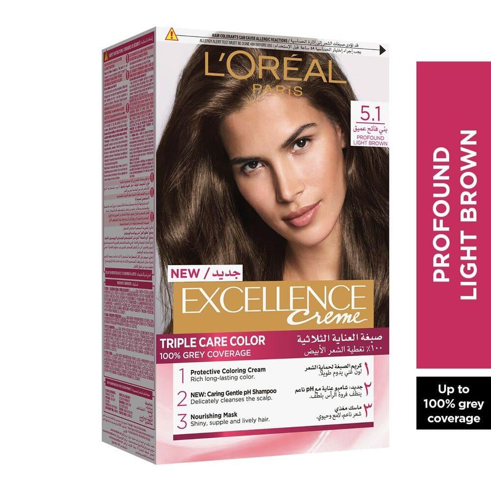 L'Oreal Paris Excellence Creme Hair Color Triple Care - Deep Light Brown 5.1