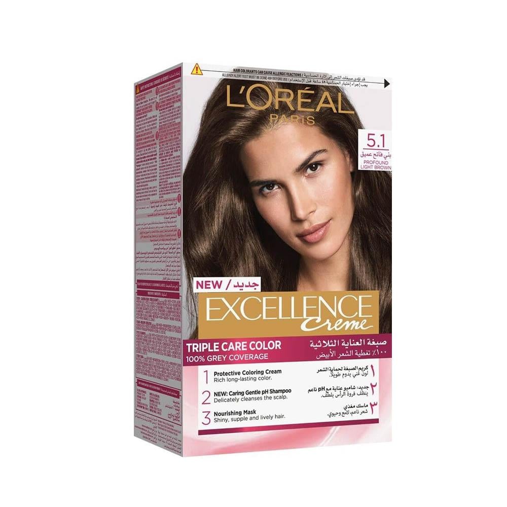L'Oreal Paris Excellence Creme Hair Color Triple Care - Deep Light Brown 5.1