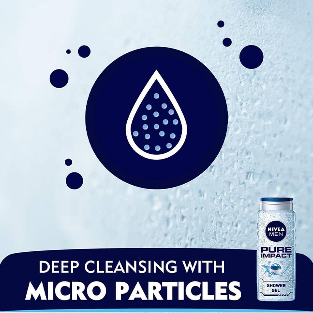 Nivea shower gel pure impact for men - 500 ml