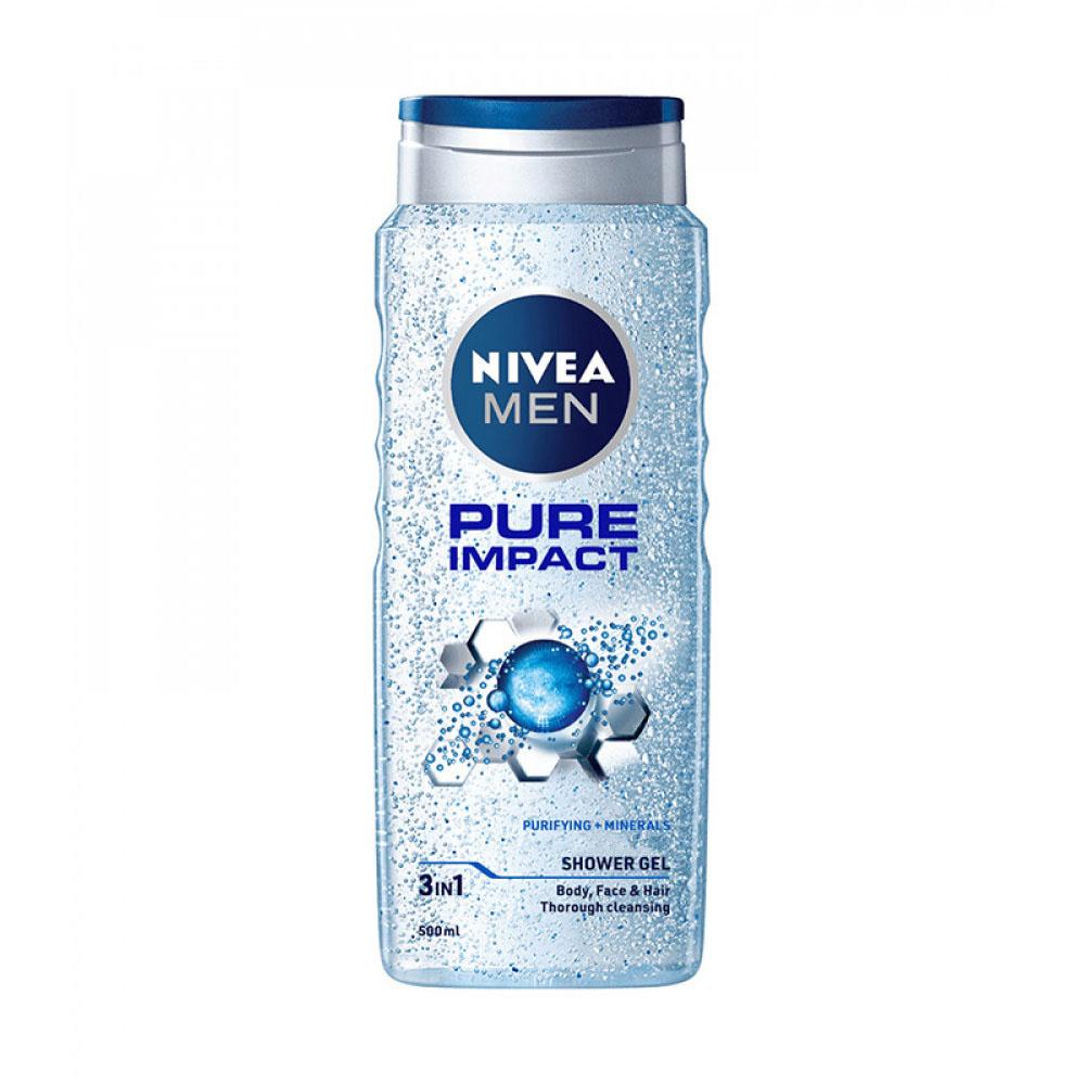 Nivea shower gel pure impact for men - 500 ml