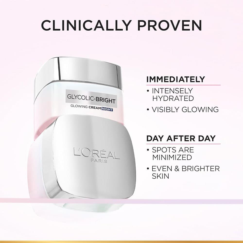 LOreal Paris Glycolic Bright Glowing Night Cream - 50 ml