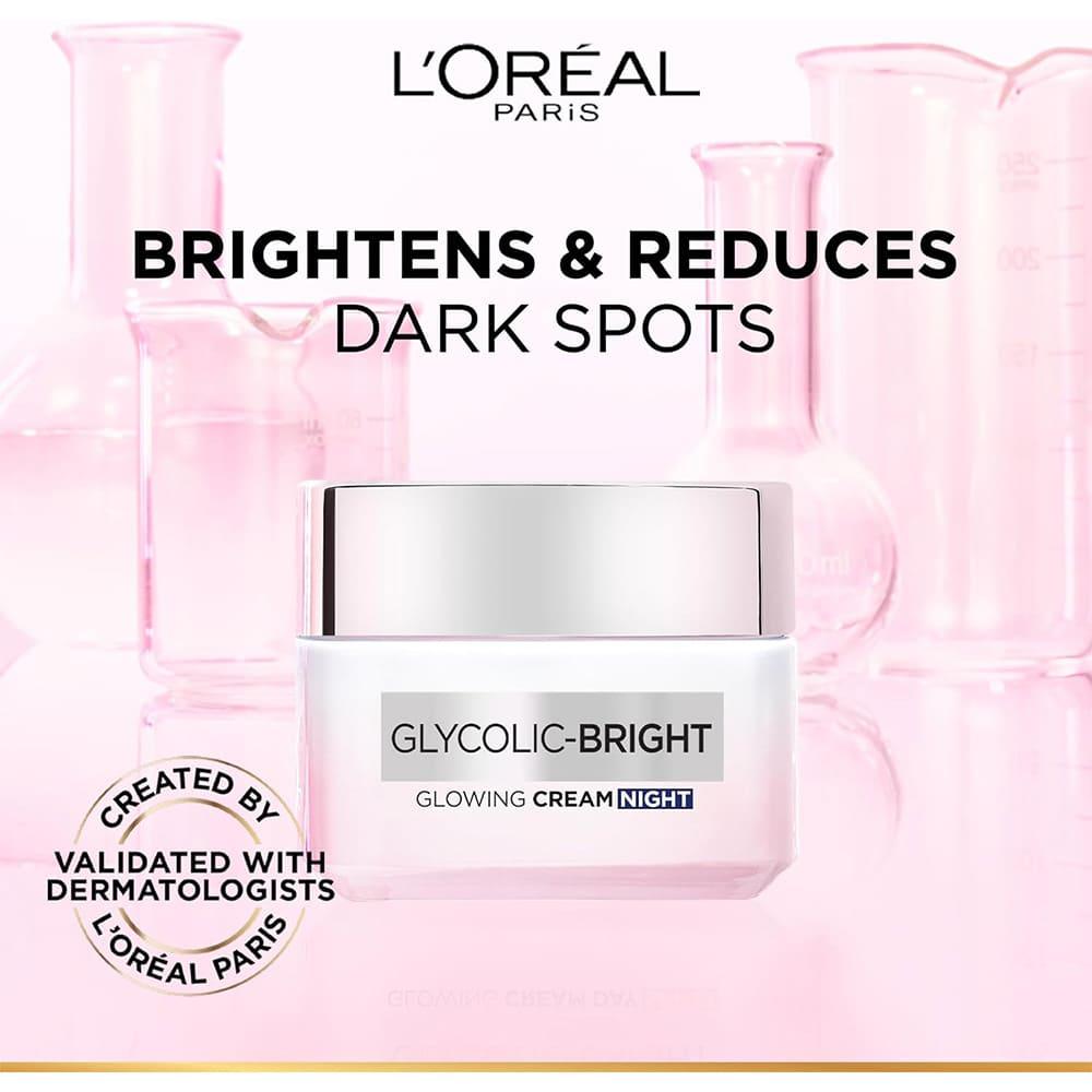 LOreal Paris Glycolic Bright Glowing Night Cream - 50 ml