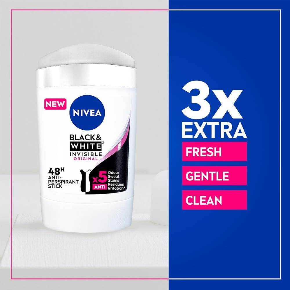 Nivea Black & White Invisible Original Deodorant Stick - 50 ml