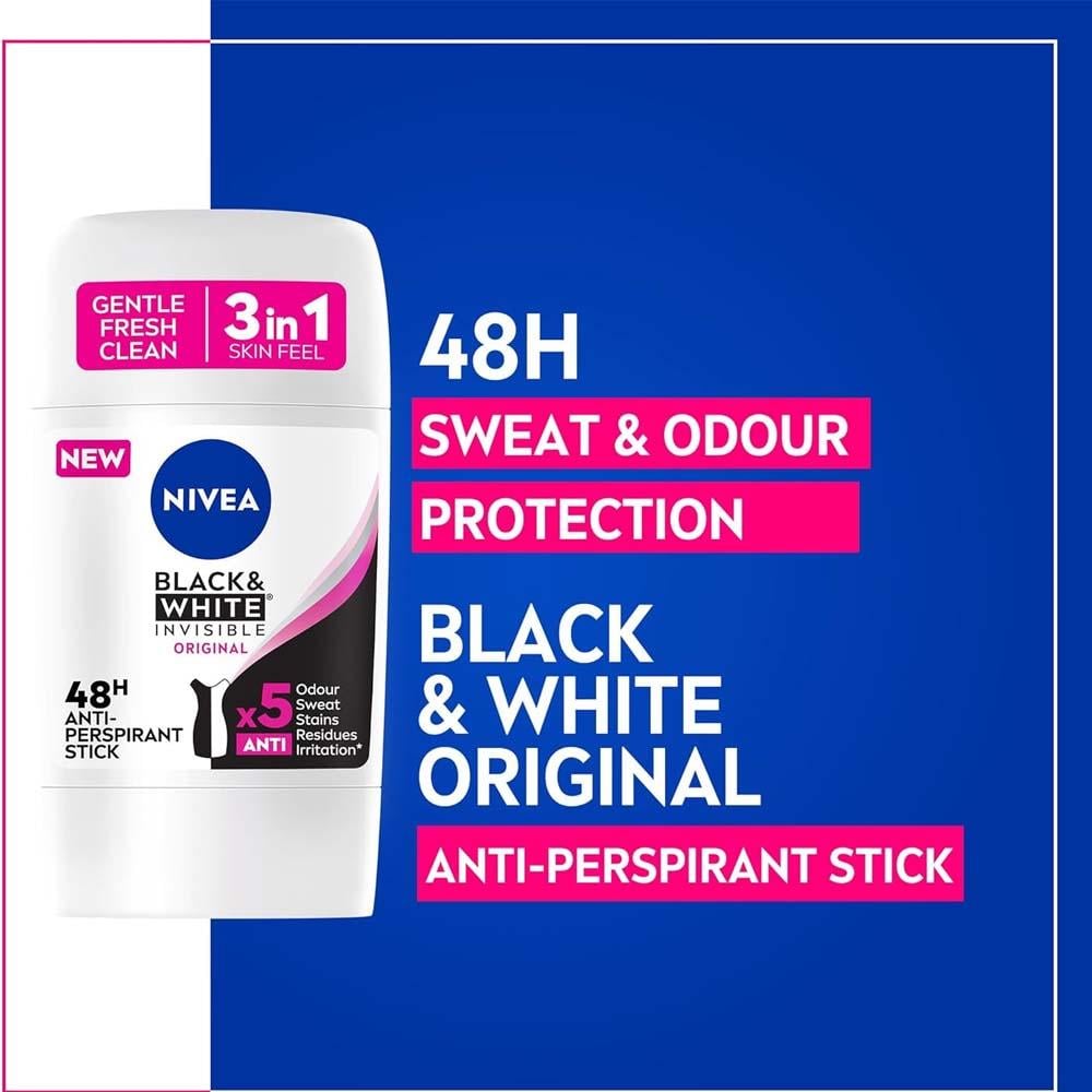 Nivea Black & White Invisible Original Deodorant Stick - 50 ml