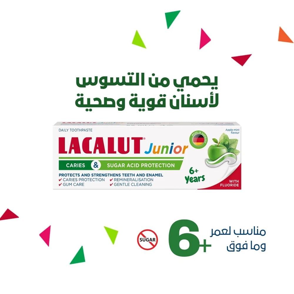 لاكالوت معجون أسنان جونيور للأطفال بنكهة التفاح والنعناع - 55 مل