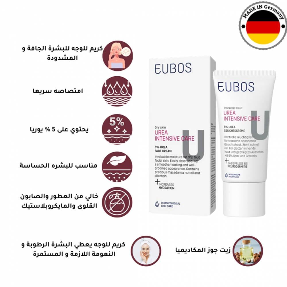 EUBOS Face Cream with 5% Urea and Macadamia Nut Oil - 50 ml