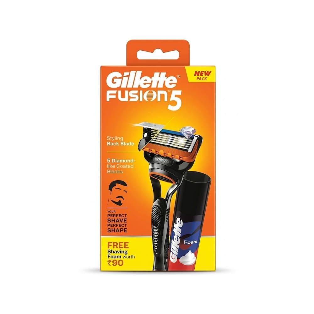 Gillette Fusion 5 razor with foam