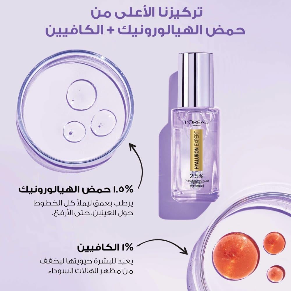 L'Oreal Paris Hyaluronic Acid & Caffeine 6.5% Eye Serum - 20ml