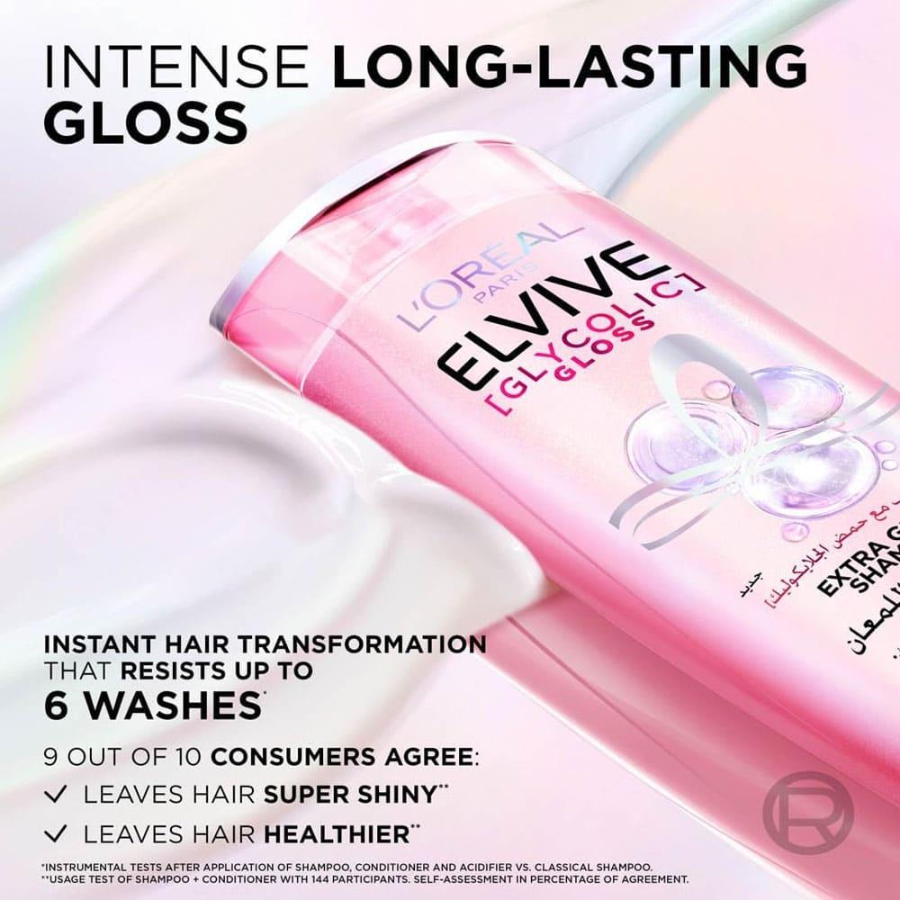 L'Oréal Paris Elvive Ultra Shine Shampoo with Glycolic Acid - 600 ml