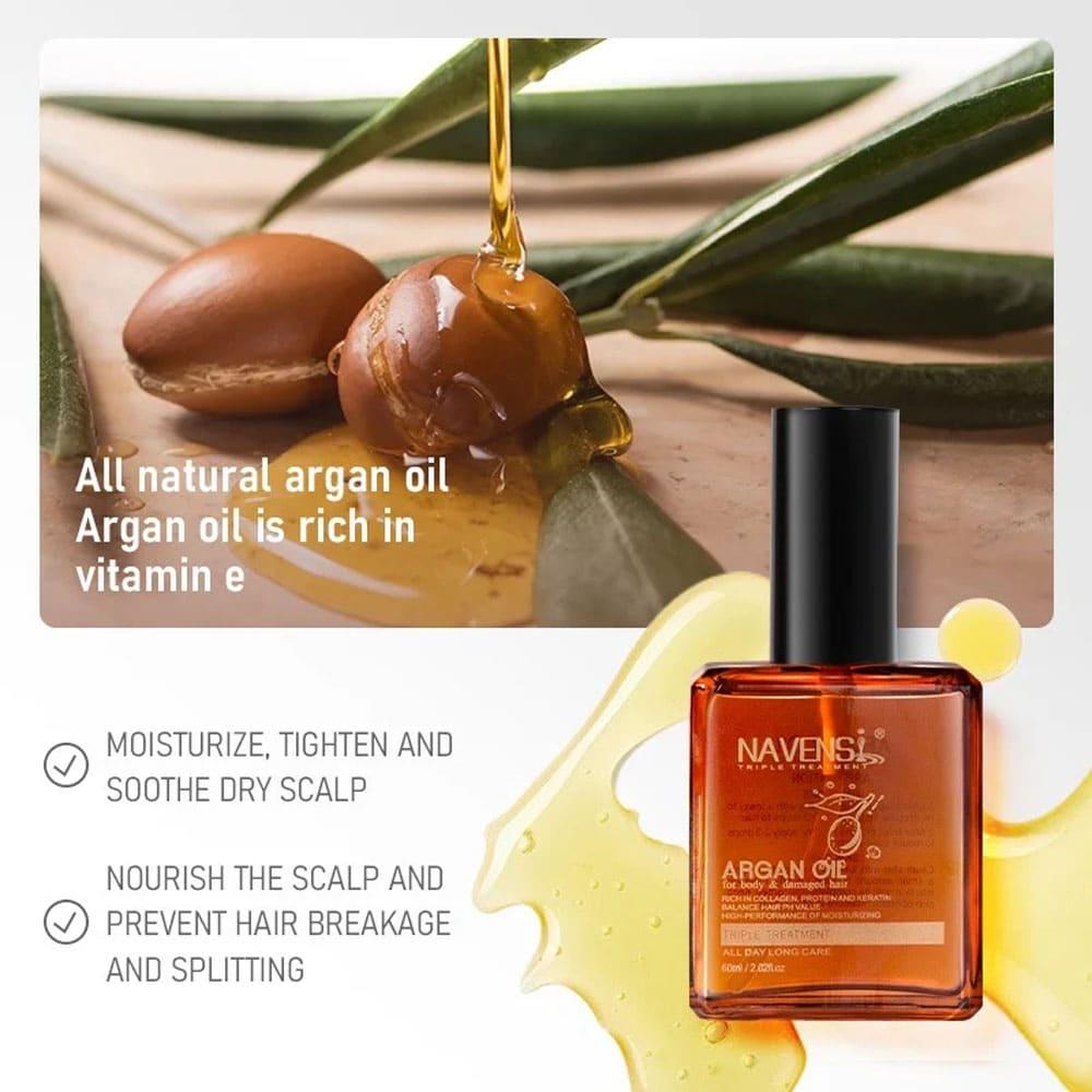 Navansi Argan Oil with Vitamin E for Body & Damaged Hair - 60ml