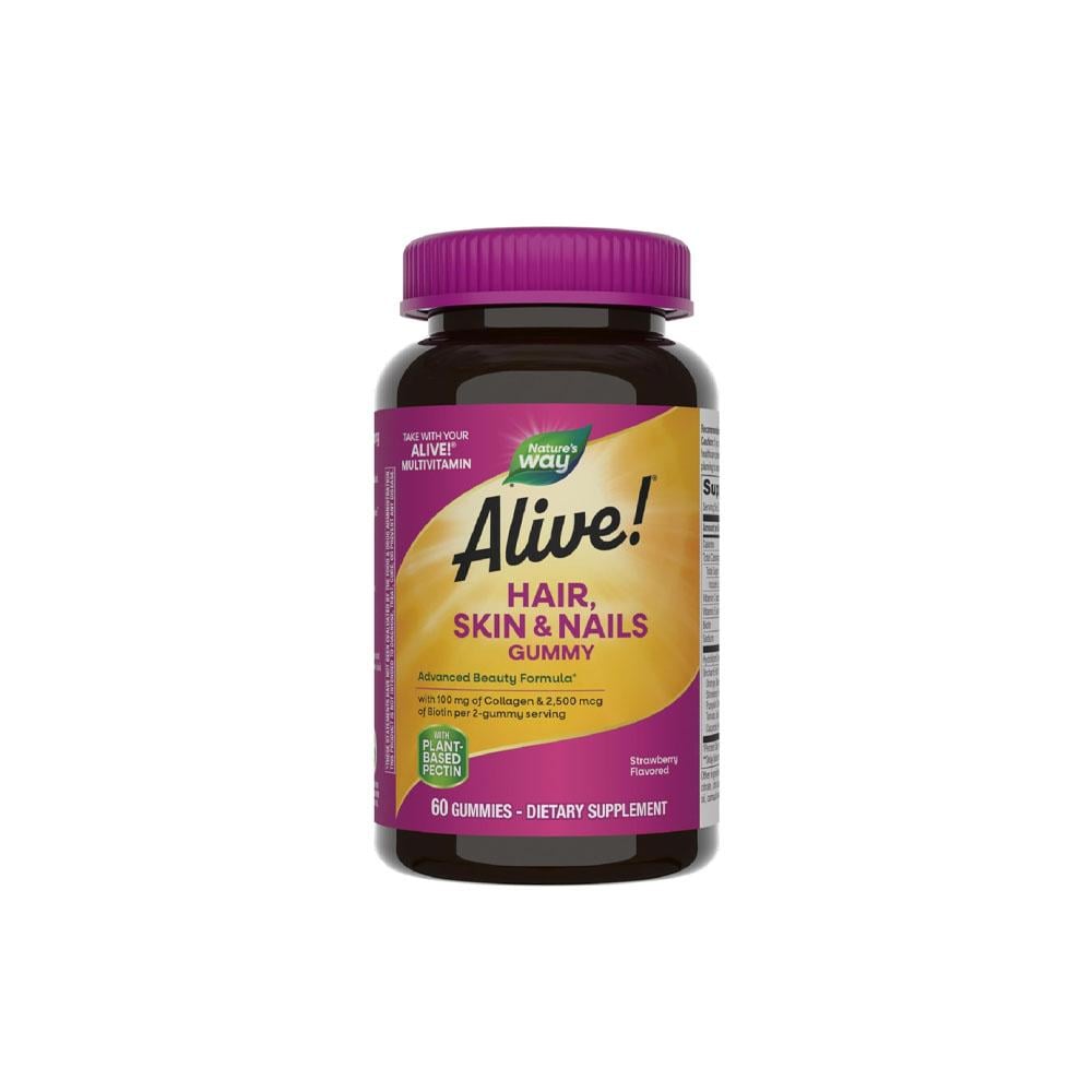 Nature's Way Alive Chewable Tablets For Hair, Skin & Nails - 60 Tablets