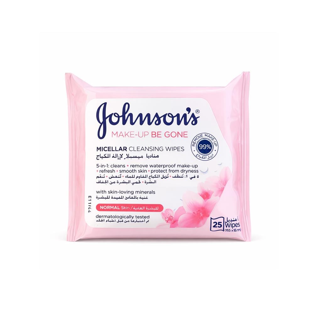 Johnson's Micellar Makeup Remover Wipes 5 in 1 for Normal Skin - 25 Wipes