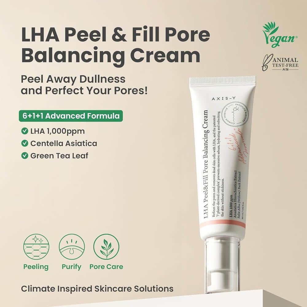 Axis-Y LHA Peel & Fill Pore Balancing Cream for Perfect Skin Balance - 50 ml